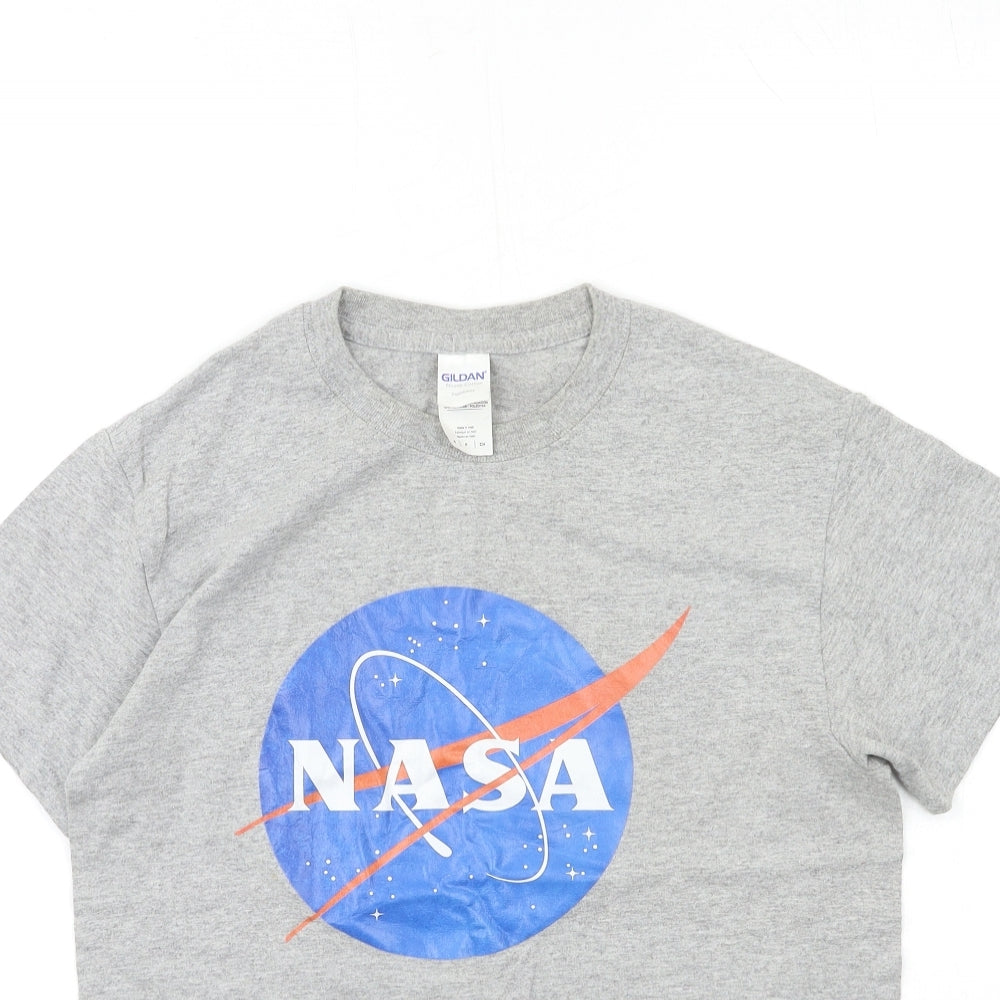 Gildan Womens Grey   Basic T-Shirt Size S  - NASA