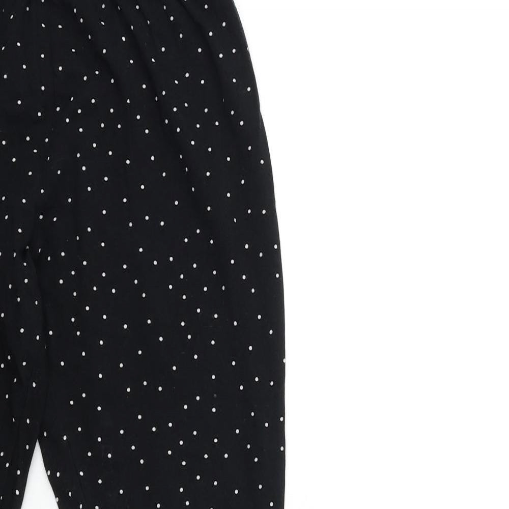 Boux Avenue Womens Black Polka Dot  Top Pyjama Pants Size 12