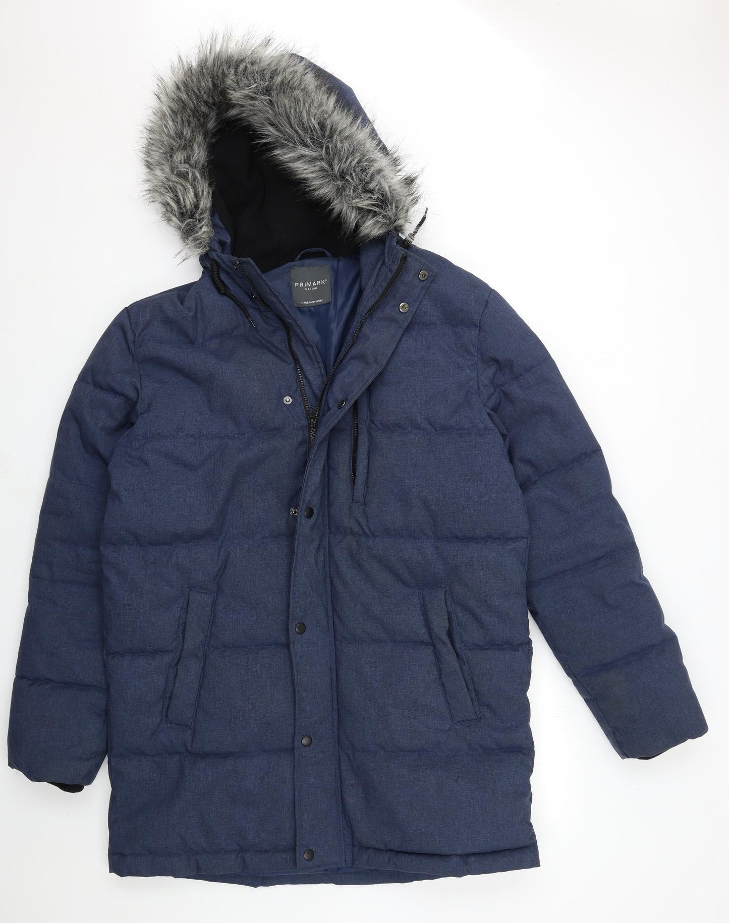 Primark Mens Blue   Parka Coat Size M