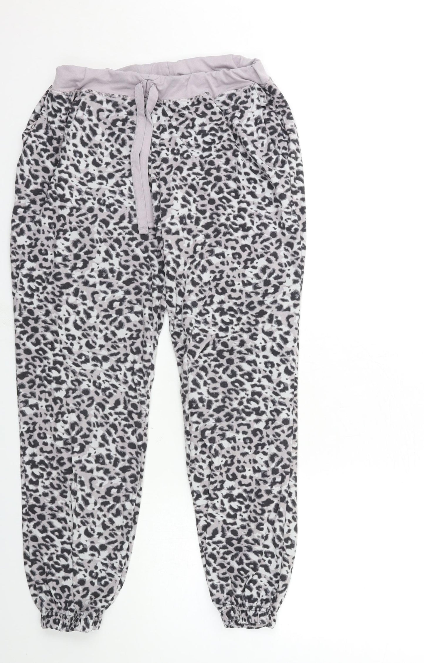 Peacocks Womens Grey Animal Print  Top Lounge Pants Size 10