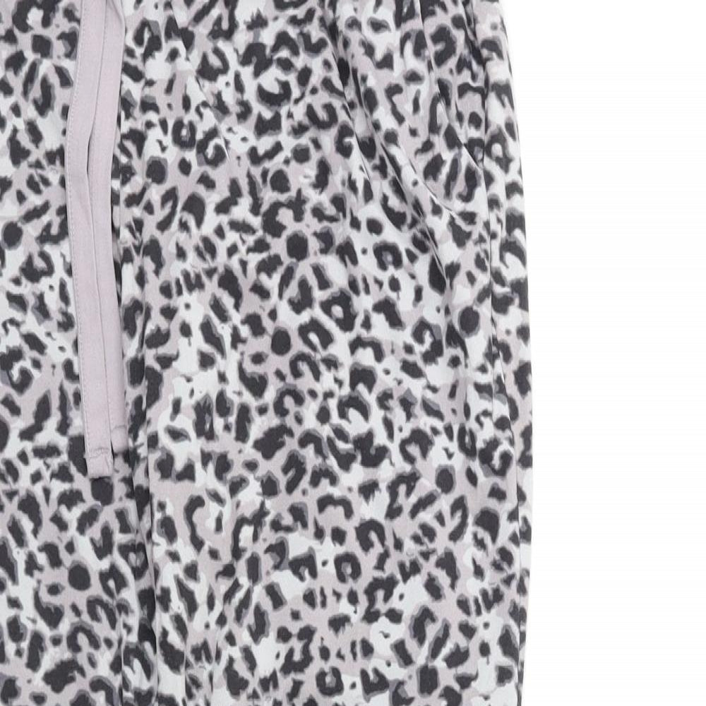 Peacocks Womens Grey Animal Print  Top Lounge Pants Size 10