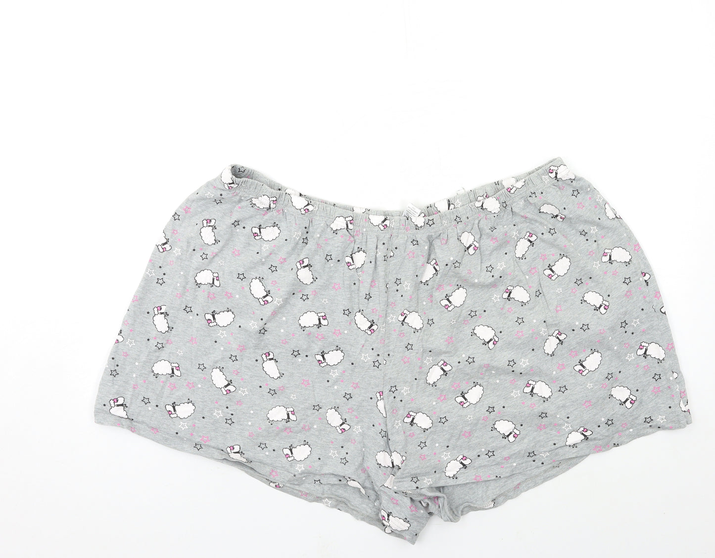 George Womens Grey Animal Print  Top Sleep Shorts Size 24  - SHEEP