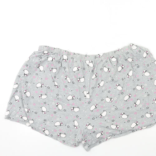 George Womens Grey Animal Print  Top Sleep Shorts Size 24  - SHEEP