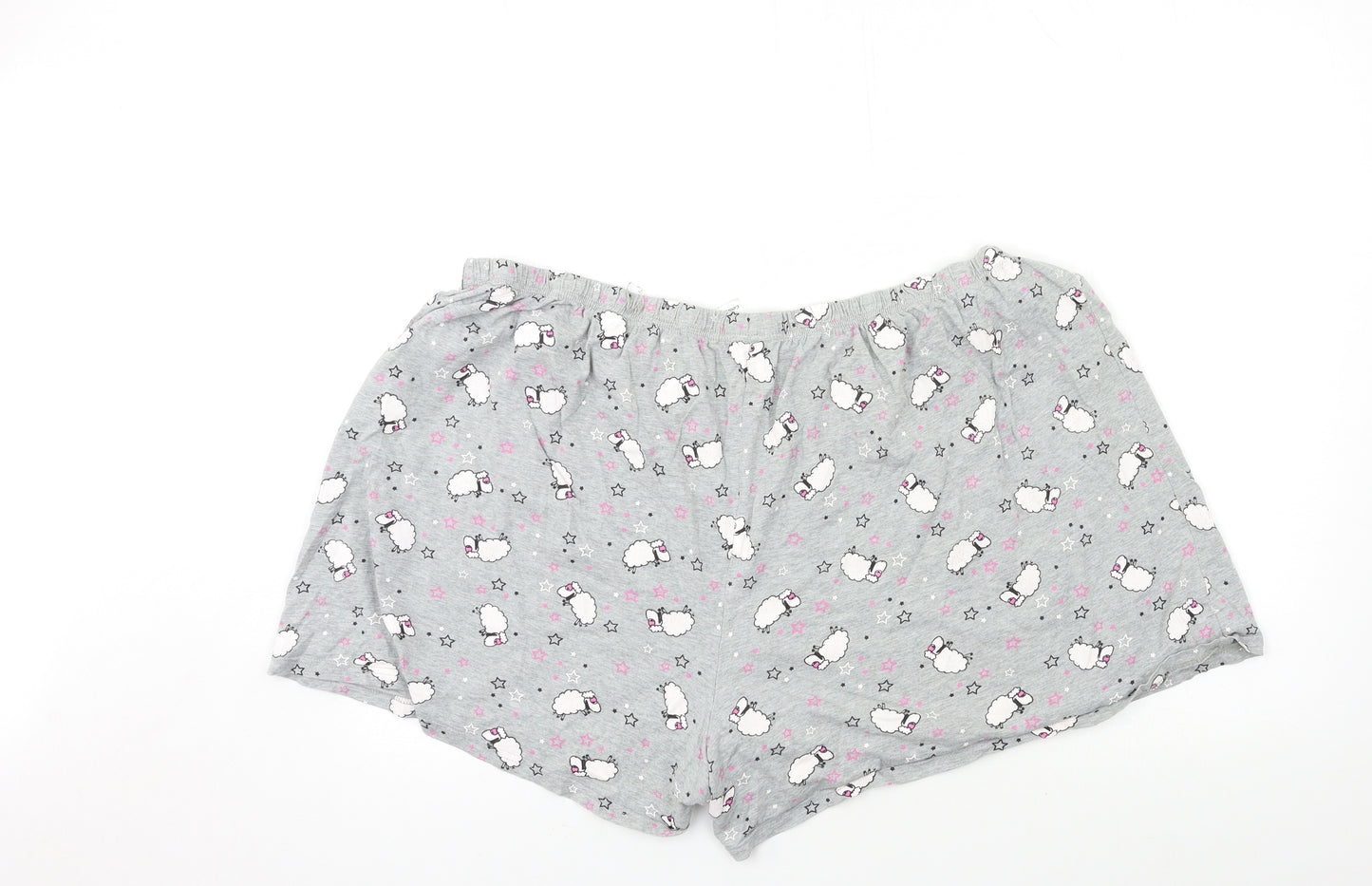 George Womens Grey Animal Print  Top Sleep Shorts Size 24  - SHEEP