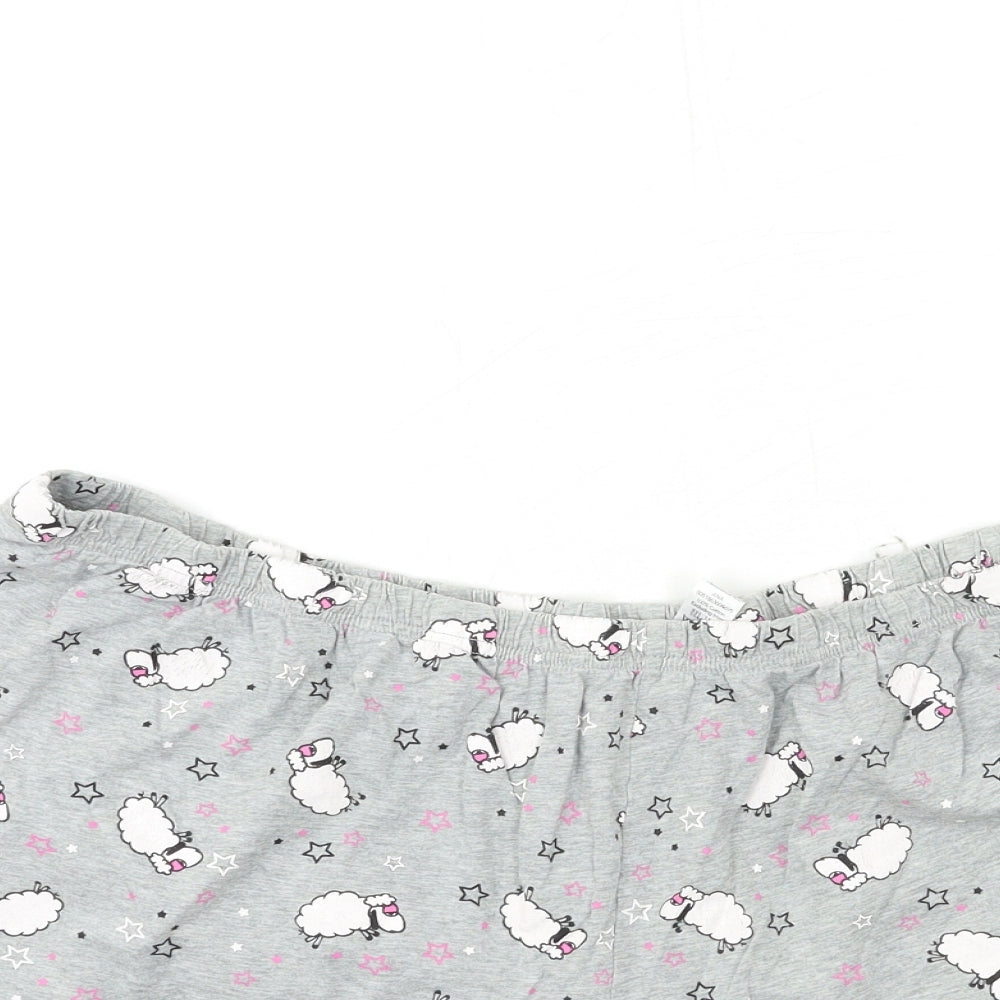 George Womens Grey Animal Print  Top Sleep Shorts Size 24  - SHEEP