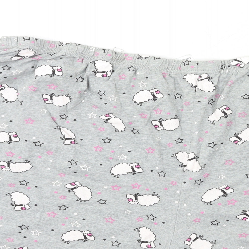 George Womens Grey Animal Print  Top Sleep Shorts Size 24  - SHEEP