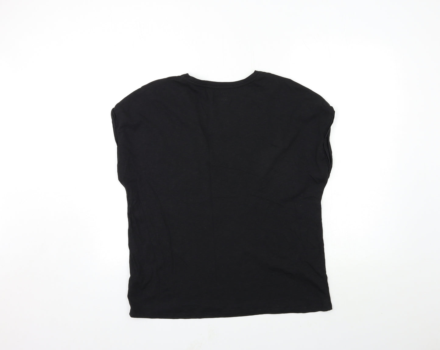 M&Co Womens Black   Basic T-Shirt Size 14