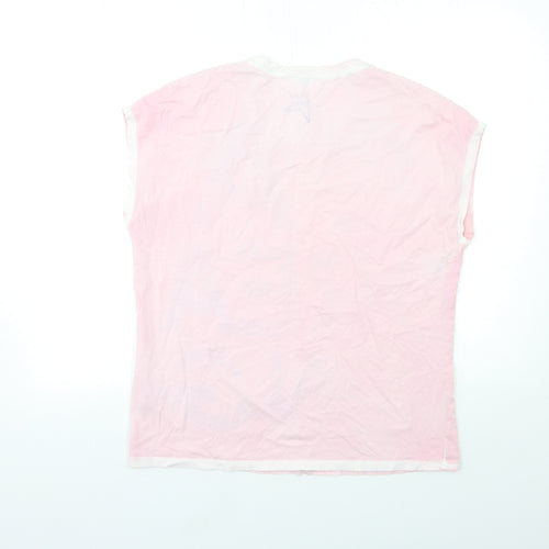 Olsen Womens Pink Floral  Basic T-Shirt Size 14