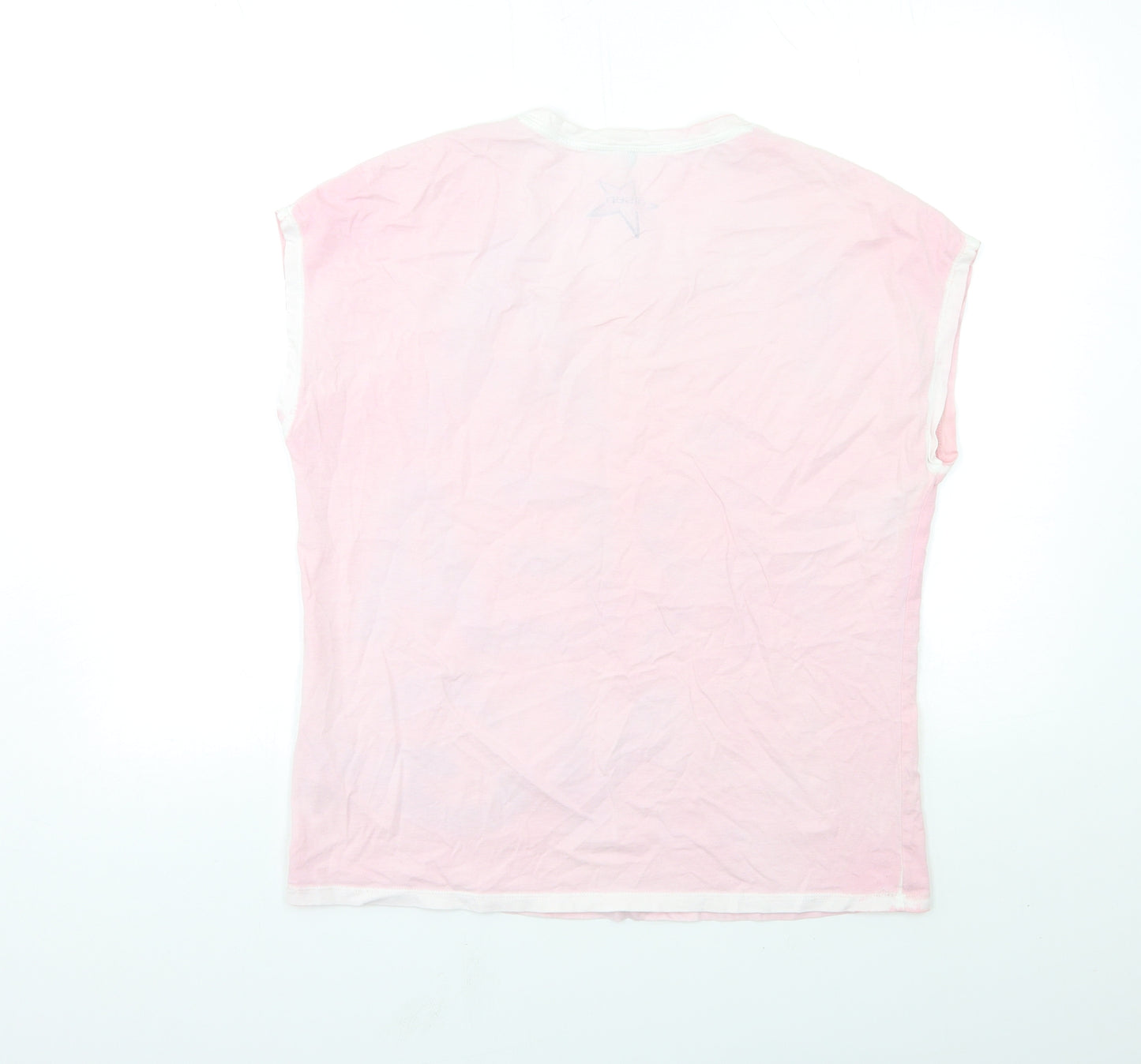 Olsen Womens Pink Floral  Basic T-Shirt Size 14