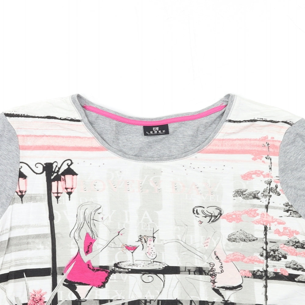 BASSINI Womens Grey   Basic T-Shirt Size 20
