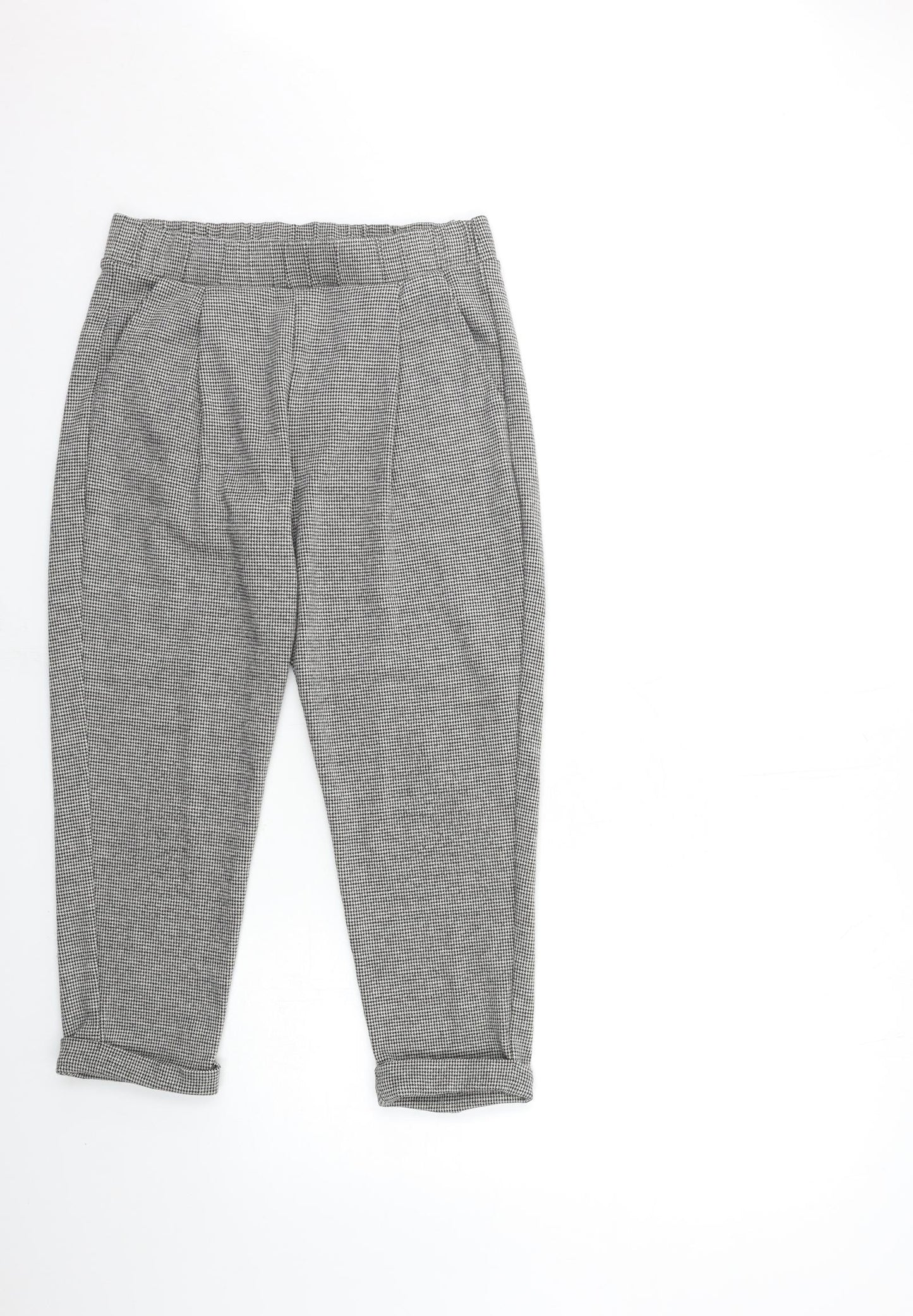 Marks and Spencer Womens Grey Check  Trousers  Size 12 L23 in