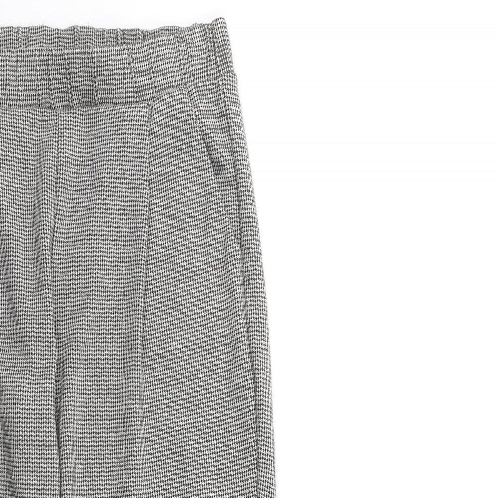 Marks and Spencer Womens Grey Check  Trousers  Size 12 L23 in