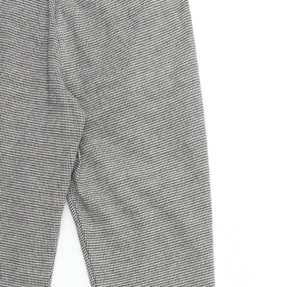 Marks and Spencer Womens Grey Check  Trousers  Size 12 L23 in