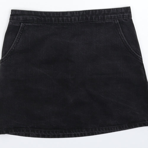 Topshop Womens Black  Denim A-Line Skirt Size 30 in