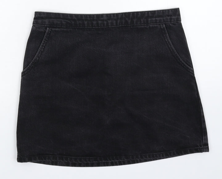 Topshop Womens Black  Denim A-Line Skirt Size 30 in