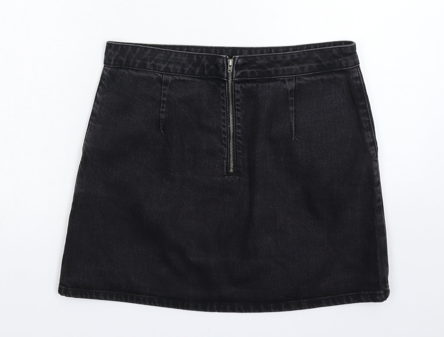 Topshop Womens Black  Denim A-Line Skirt Size 30 in