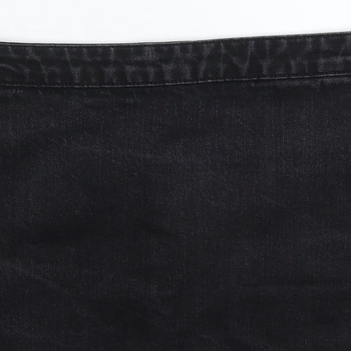 Topshop Womens Black  Denim A-Line Skirt Size 30 in
