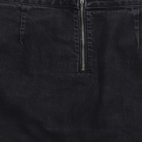 Topshop Womens Black  Denim A-Line Skirt Size 30 in