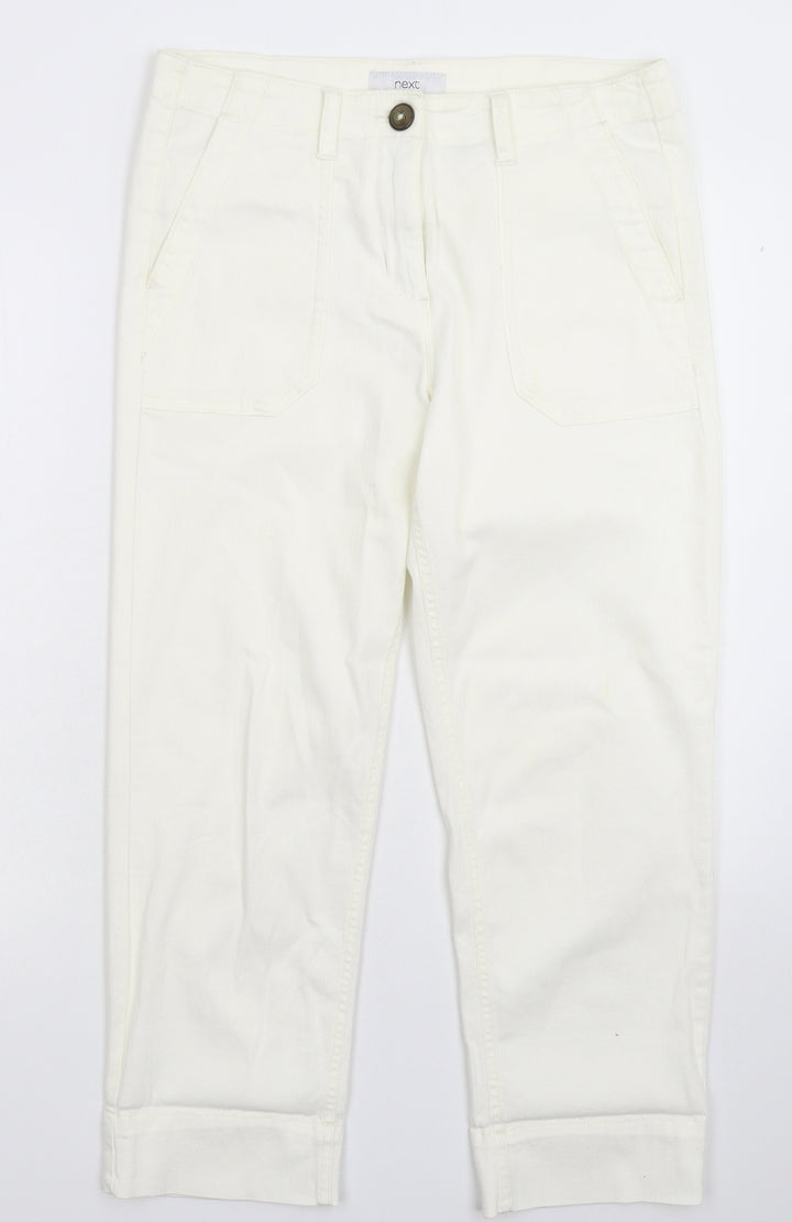 NEXT Womens White Denim Straight Jeans Size 10 L25 in