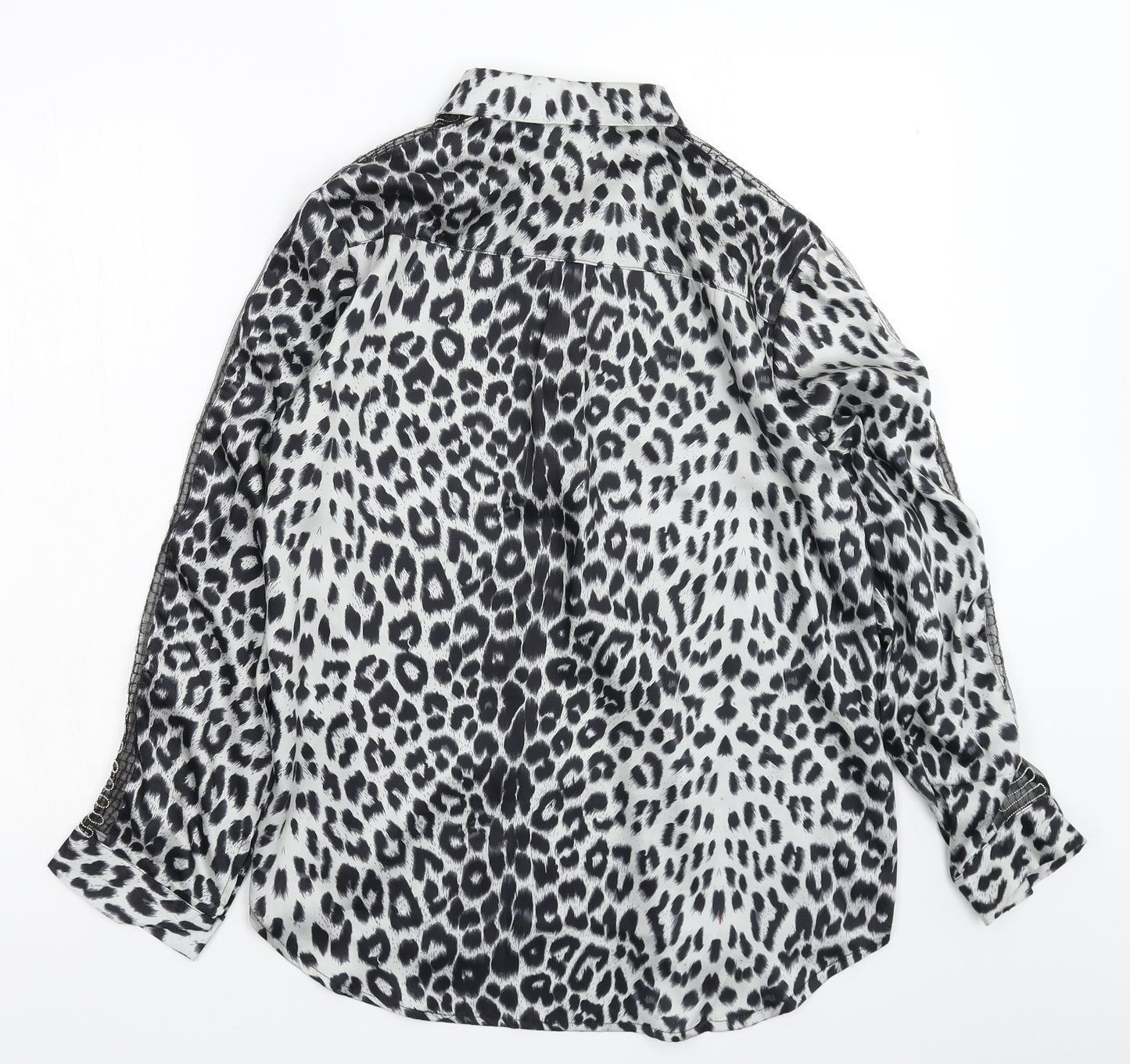 Exquiss Womens Multicoloured Animal Print  Basic Button-Up Size L