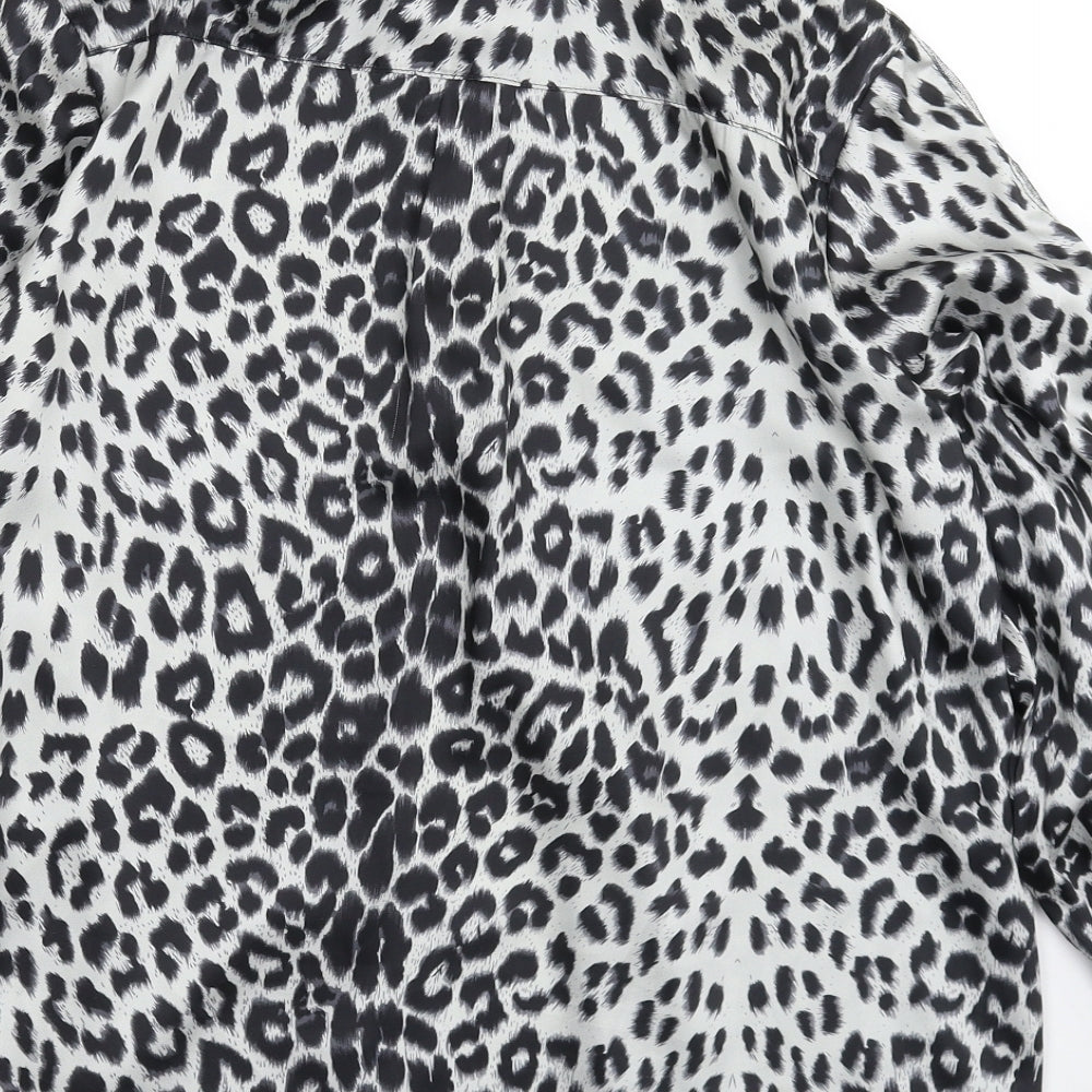 Exquiss Womens Multicoloured Animal Print  Basic Button-Up Size L