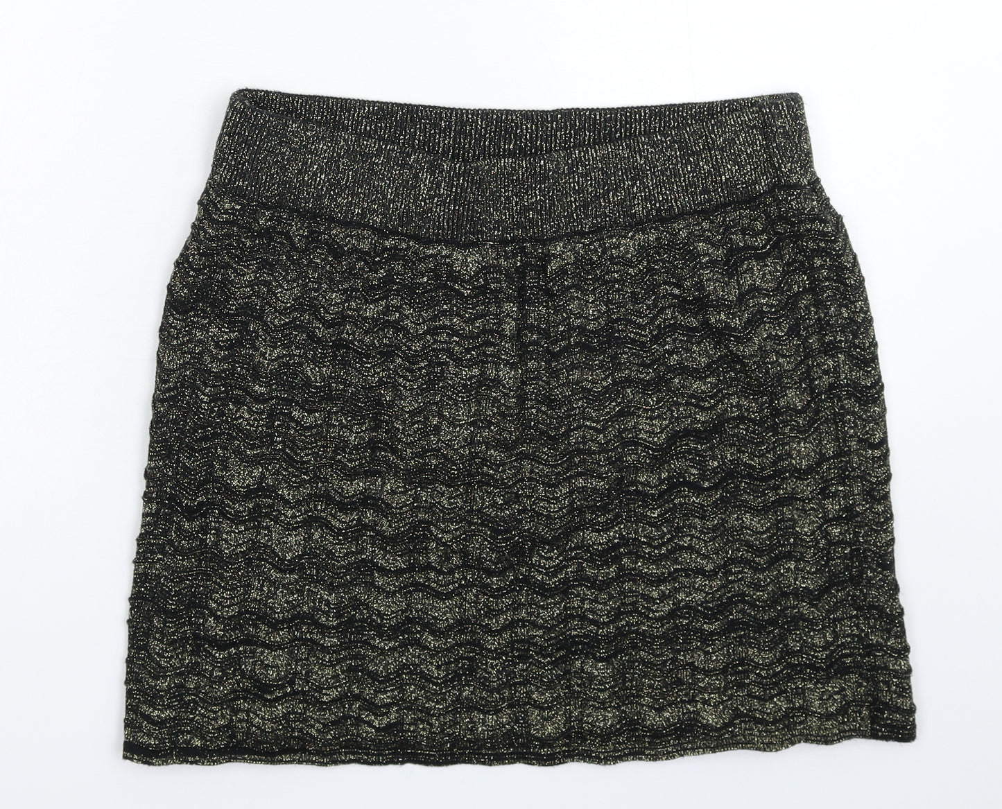 Atmosphere Womens Gold  Knit Mini Skirt Size 12