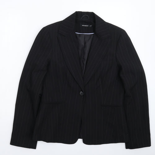 Atmosphere Womens Black Striped  Jacket Suit Jacket Size 14