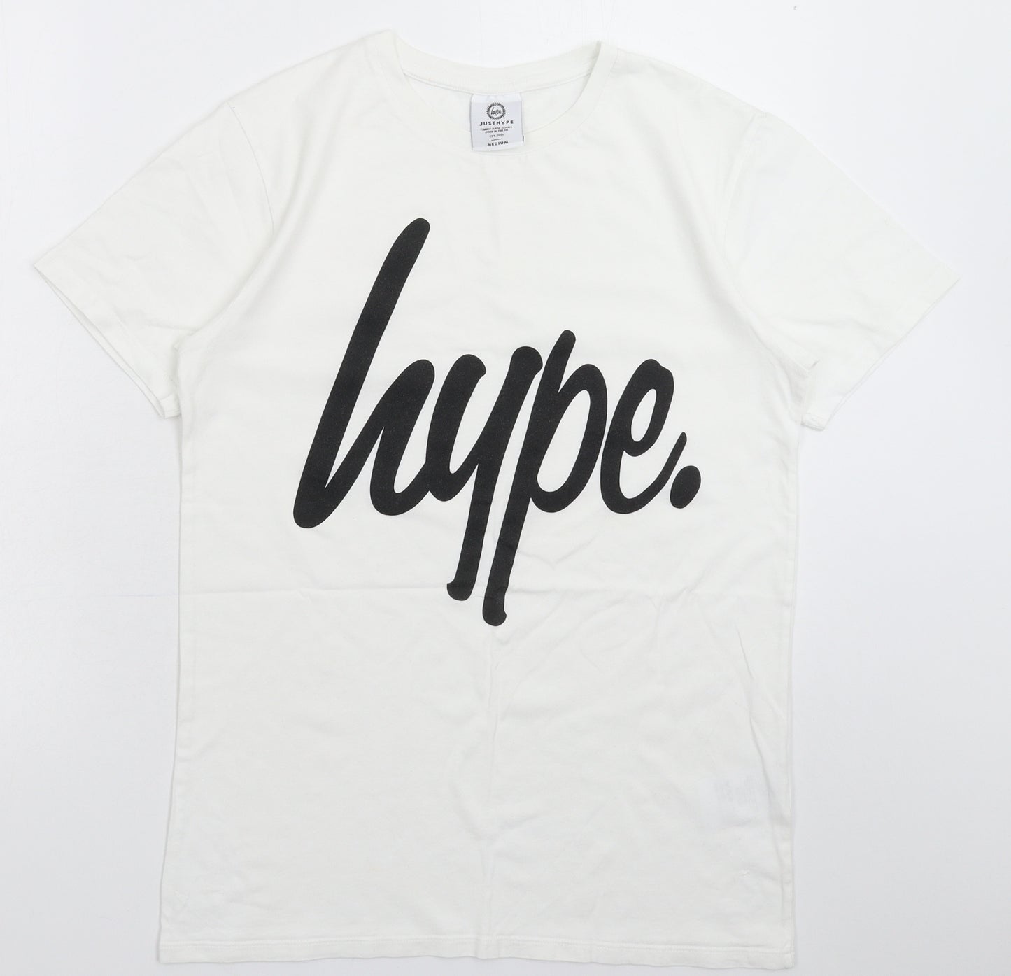 Hype Mens White    T-Shirt Size M