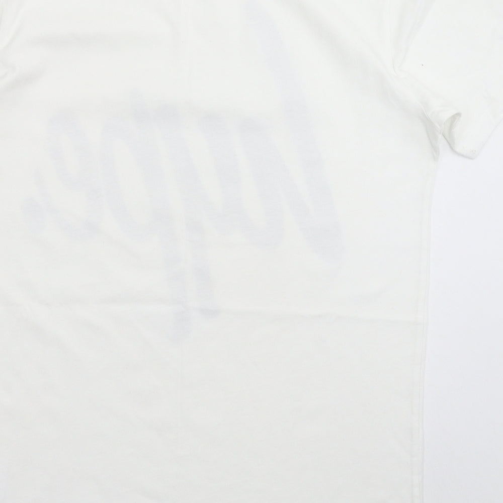 Hype Mens White    T-Shirt Size M