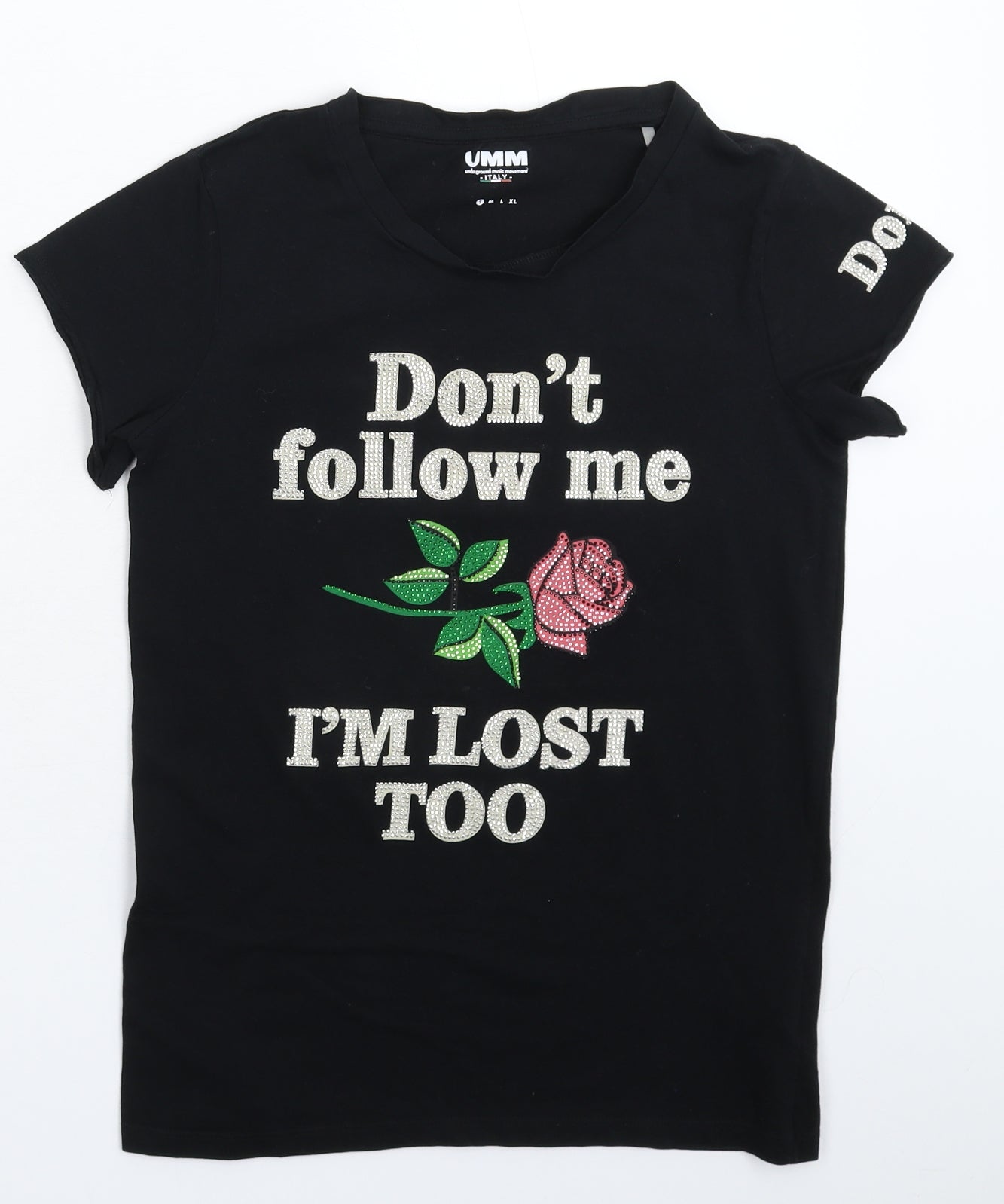 UMM Womens Black   Basic T-Shirt Size S