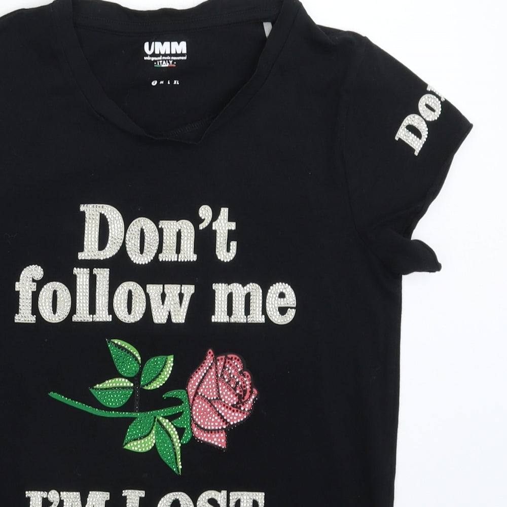 UMM Womens Black   Basic T-Shirt Size S