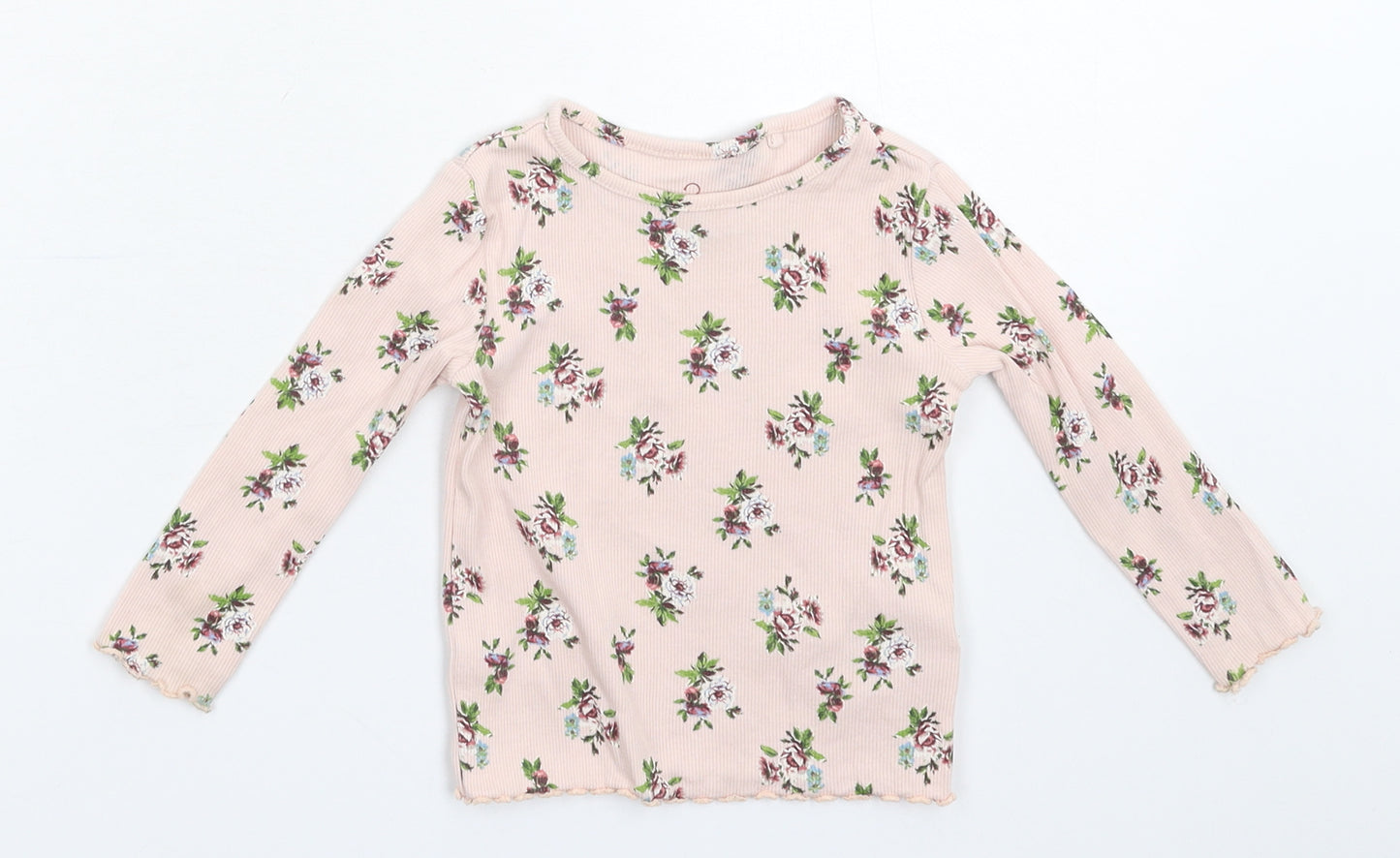 NEXT Girls Pink Floral  Basic T-Shirt Size 9-12 Months