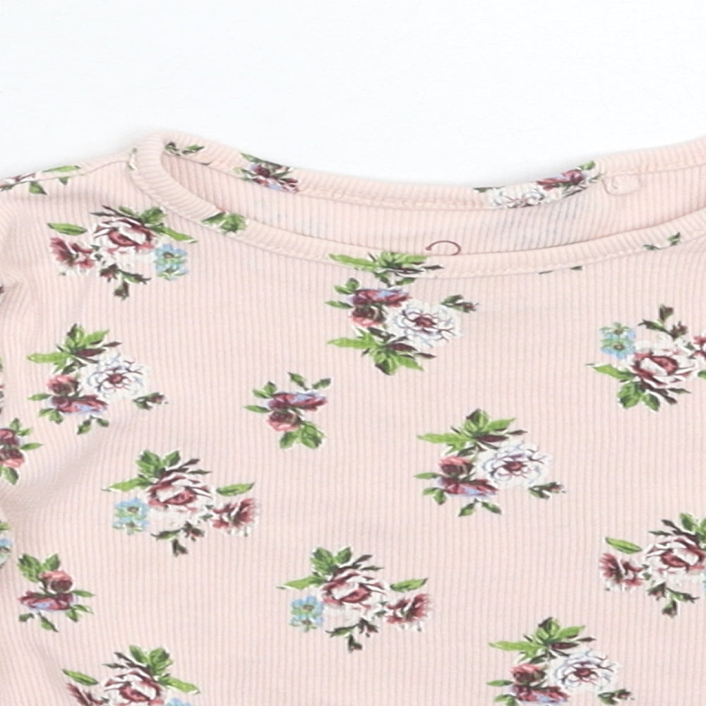 NEXT Girls Pink Floral  Basic T-Shirt Size 9-12 Months