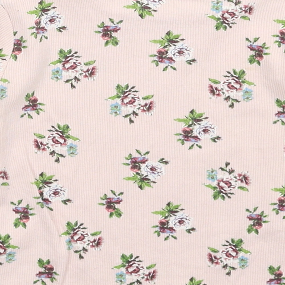 NEXT Girls Pink Floral  Basic T-Shirt Size 9-12 Months
