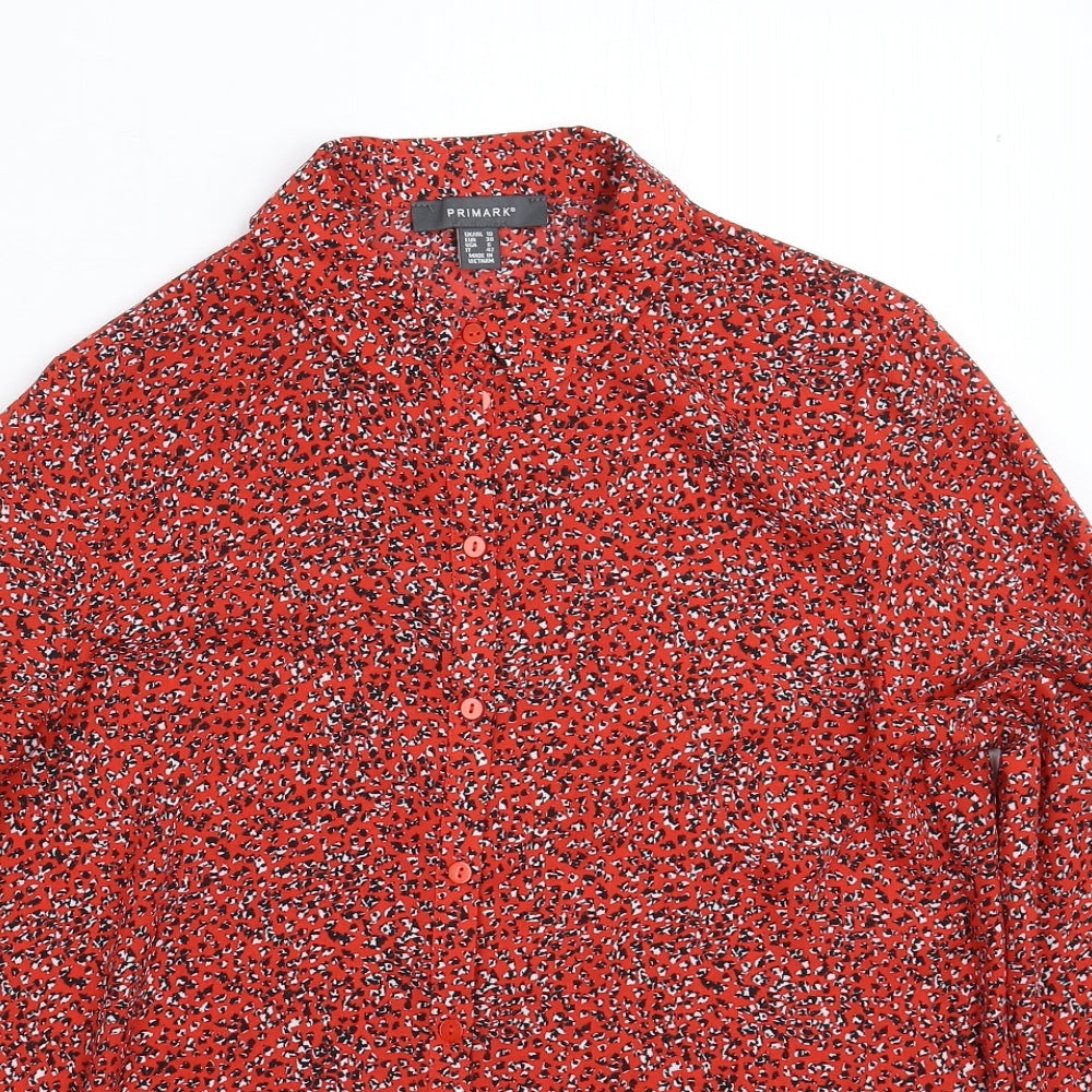 Primark Womens Red   Basic Button-Up Size 10