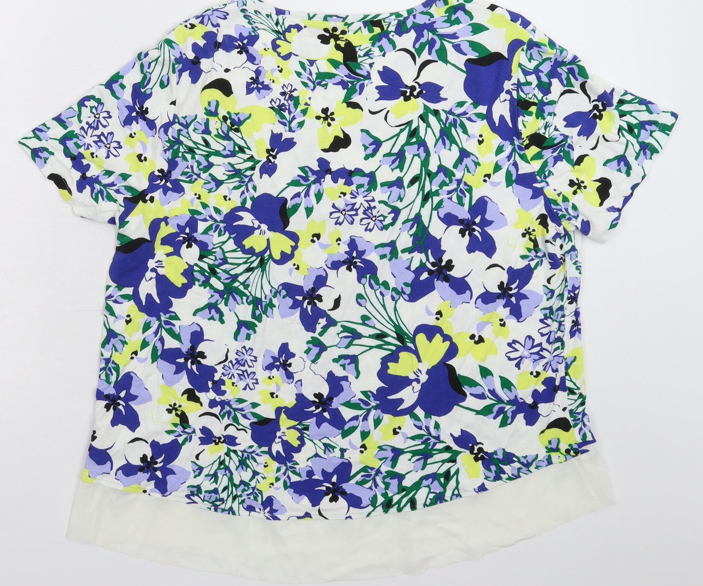 Marks and Spencer Womens Multicoloured Floral  Basic T-Shirt Size 14