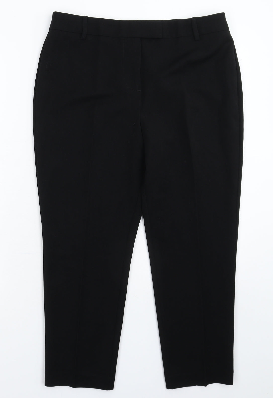 Papaya Womens Black   Cropped Trousers Size 12 L23 in