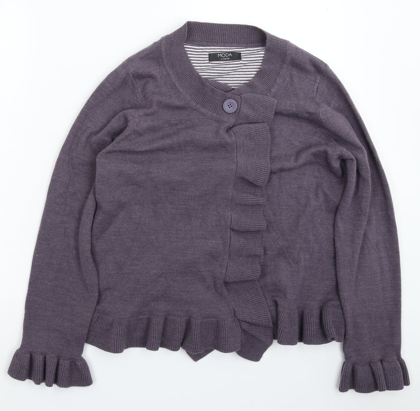 George Womens Purple  Knit Cardigan Jumper Size 18