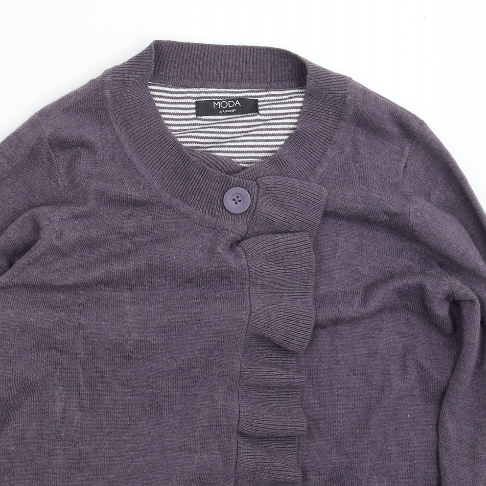 George Womens Purple  Knit Cardigan Jumper Size 18