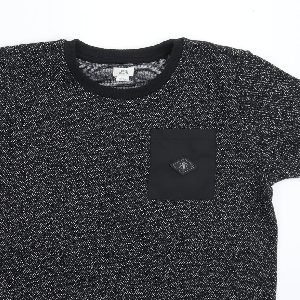 River Island Boys Black   Basic T-Shirt Size 11-12 Years