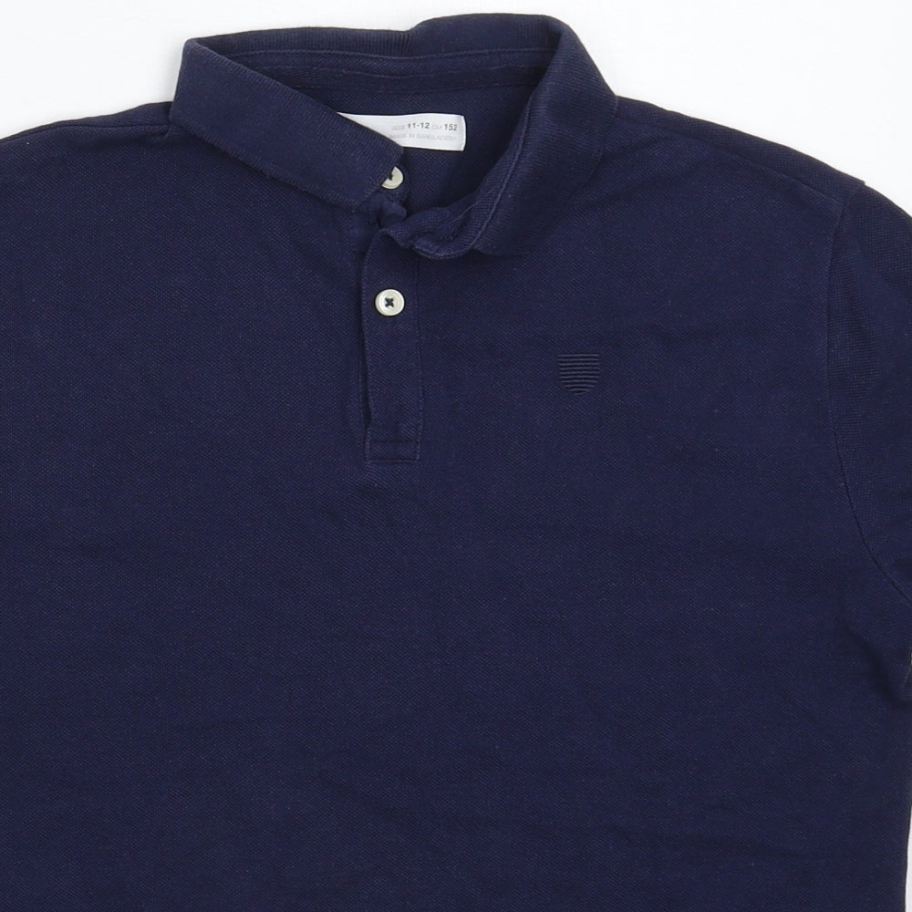 Zara Boys Blue   Basic Polo Size 11-12 Years