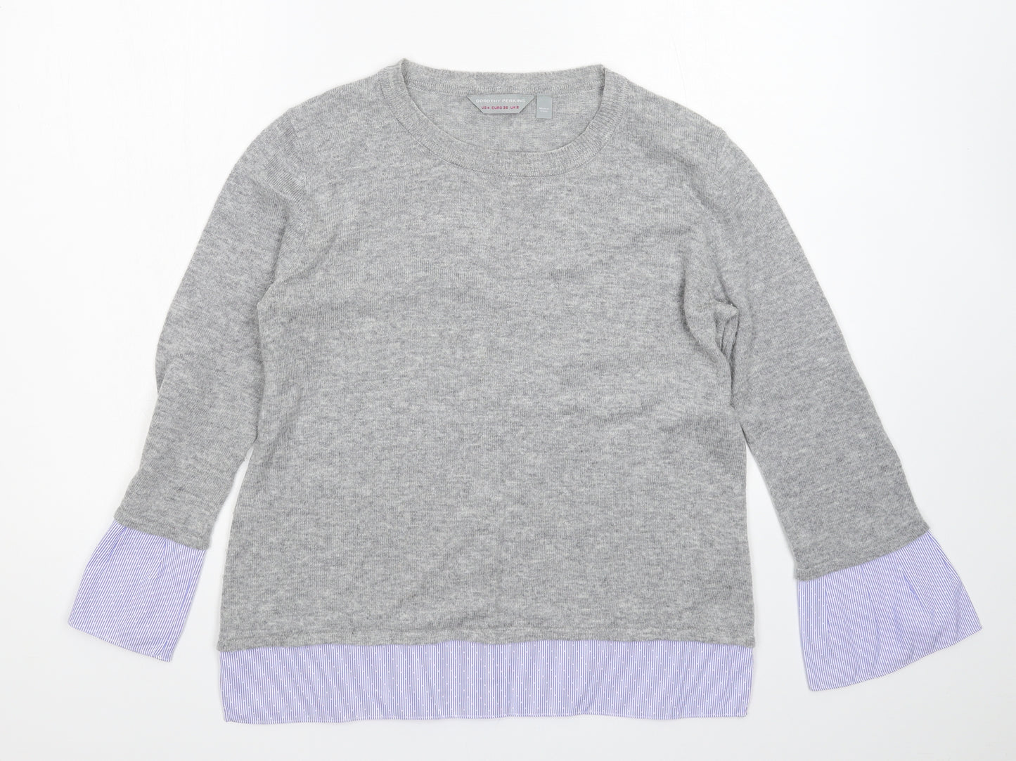 Dorothy Perkins Womens Grey  Knit Pullover Jumper Size 8