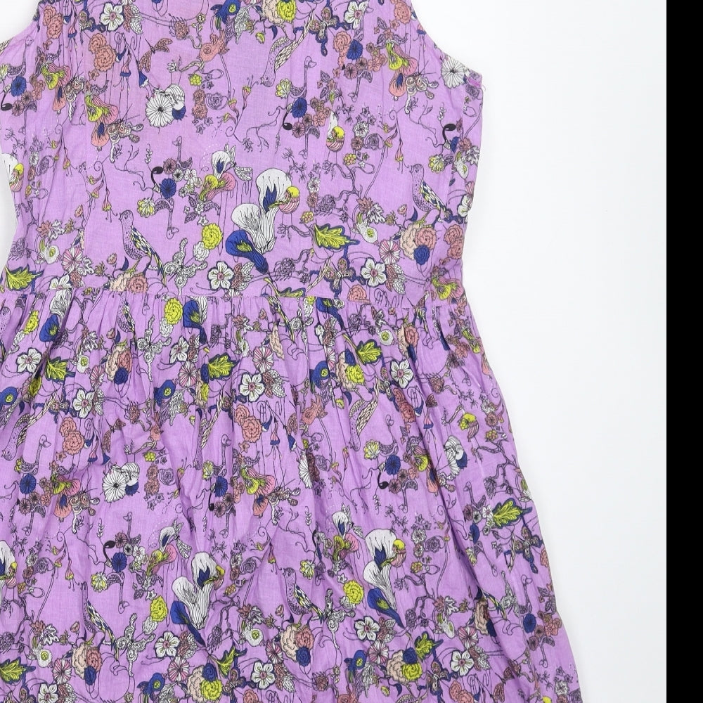 White Stuff Womens Purple Floral  Fit & Flare  Size 14