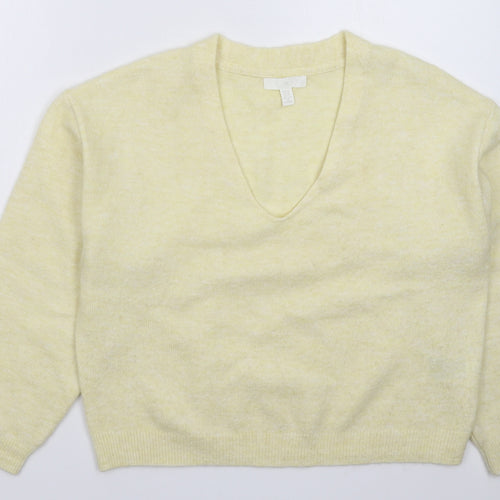 H&M Womens Yellow  Knit Pullover Jumper Size XS  - Oversized