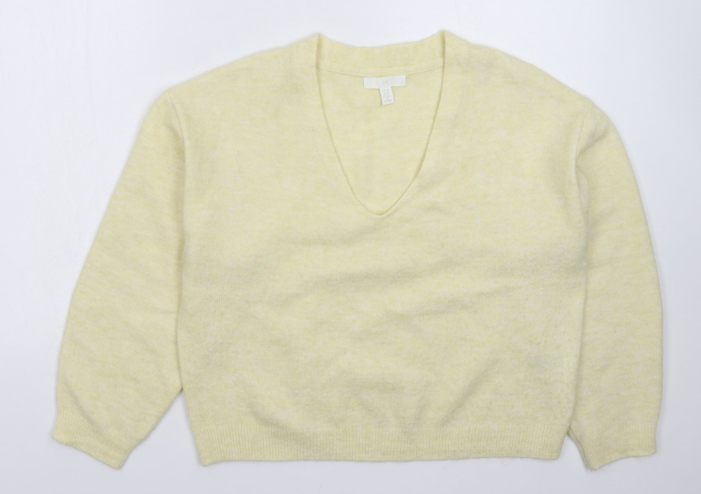 H&M Womens Yellow  Knit Pullover Jumper Size XS  - Oversized