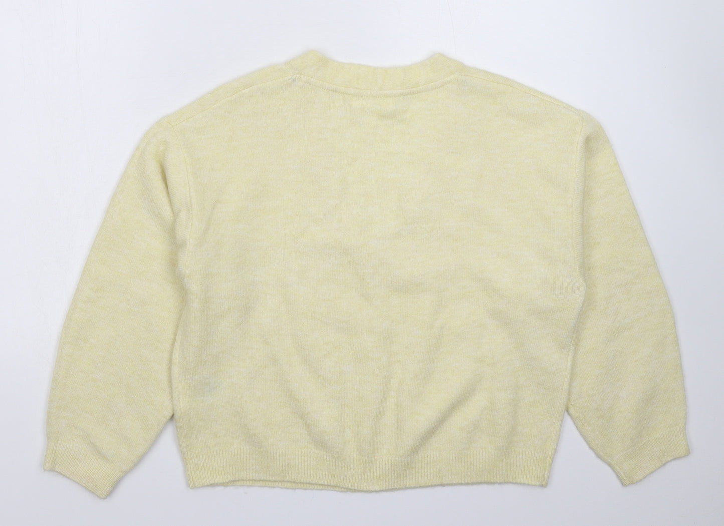 H&M Womens Yellow  Knit Pullover Jumper Size XS  - Oversized