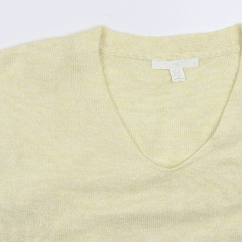 H&M Womens Yellow  Knit Pullover Jumper Size XS  - Oversized