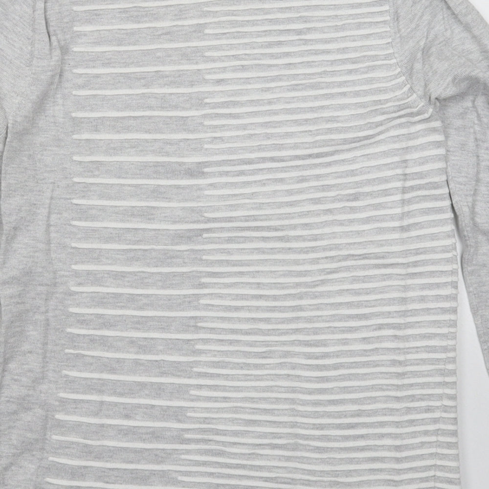 Mint Velvet Womens Grey Striped Knit Pullover Jumper Size 10