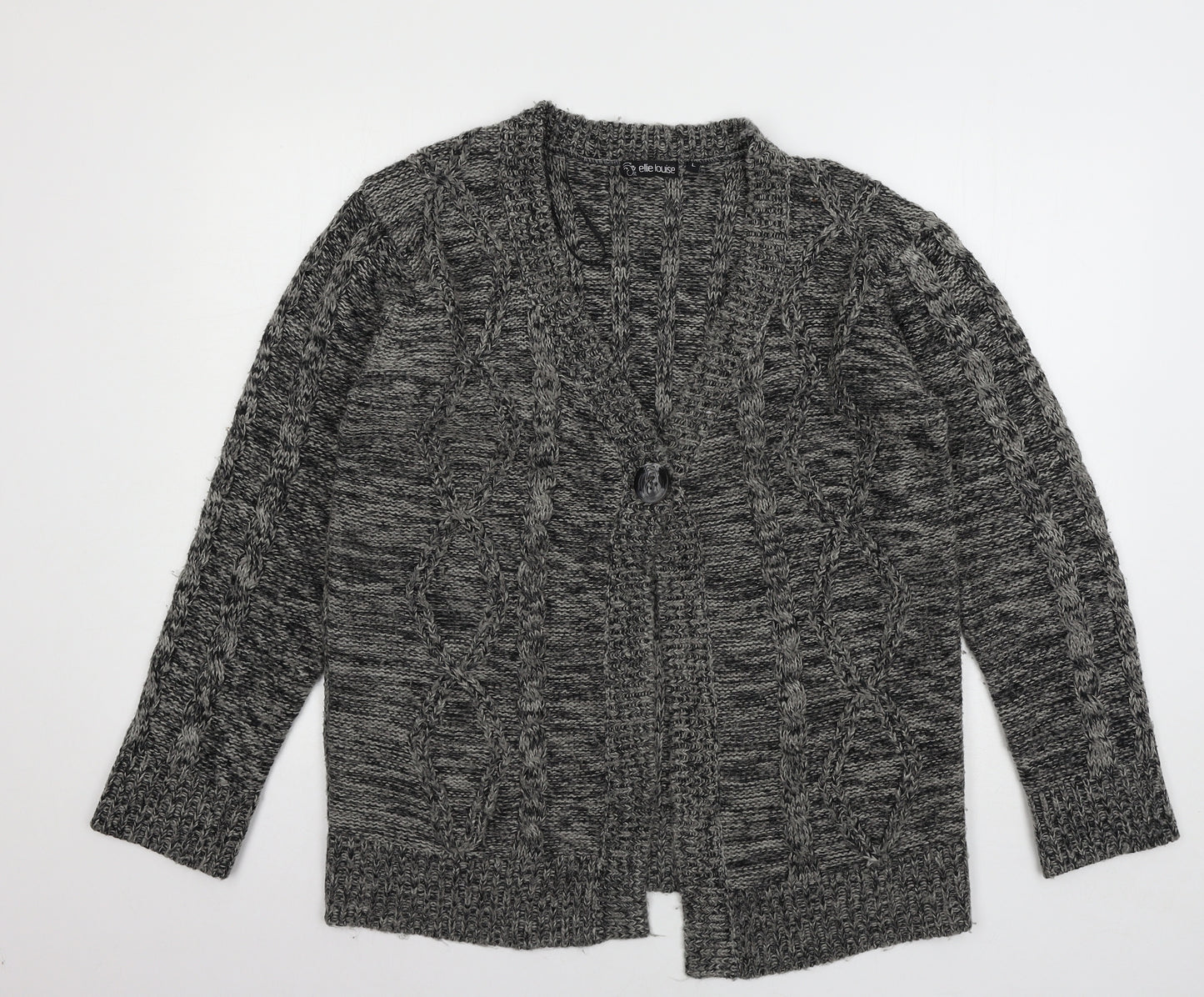 Ellie Louise Womens Grey  Knit Cardigan Jumper Size L