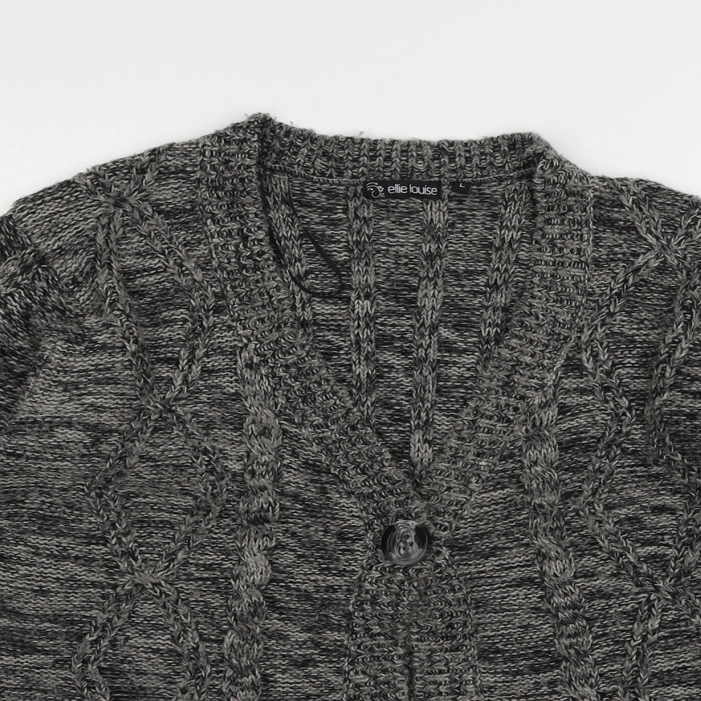 Ellie Louise Womens Grey  Knit Cardigan Jumper Size L